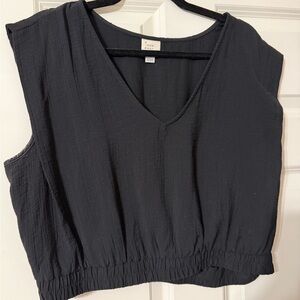 a new day Black V-Neck Sleeveless Blouse